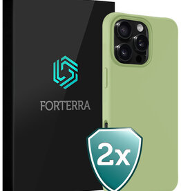 Forterra Forterra iPhone 16 Pro Max Hoesje Siliconen - Groen - 2 PACK