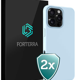 Forterra Forterra iPhone 16 Pro Max Hoesje Siliconen - Lichtblauw - 2 PACK