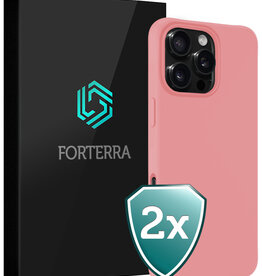 Forterra Forterra iPhone 16 Pro Max Hoesje Siliconen - Lichtroze - 2 PACK