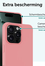 Forterra Hoesje Geschikt voor iPhone 16 Pro Max Case Siliconen Hoes - Hoes Geschikt voor iPhone 16 Pro Max Hoesje Back Cover - Lichtroze - 2 PACK