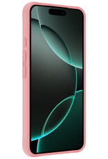 Forterra Hoesje Geschikt voor iPhone 16 Pro Max Case Siliconen Hoes - Hoes Geschikt voor iPhone 16 Pro Max Hoesje Back Cover - Lichtroze - 2 PACK
