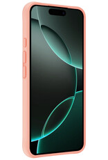 Forterra Hoesje Geschikt voor iPhone 16 Pro Max Case Siliconen Hoes - Hoes Geschikt voor iPhone 16 Pro Max Hoesje Back Cover - Perzik - 2 PACK
