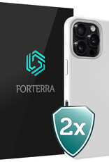 Forterra Hoesje Geschikt voor iPhone 16 Pro Max Case Siliconen Hoes - Hoes Geschikt voor iPhone 16 Pro Max Hoesje Back Cover - Wit - 2 PACK