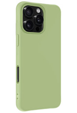 Forterra Hoesje Geschikt voor iPhone 16 Pro Max Case Siliconen Hoes Met Screenprotector - Hoes Geschikt voor iPhone 16 Pro Max Hoesje Back Cover - Groen