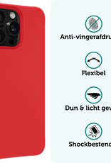 Forterra Hoesje Geschikt voor iPhone 16 Pro Max Case Siliconen Hoes Met Screenprotector - Hoes Geschikt voor iPhone 16 Pro Max Hoesje Back Cover - Rood
