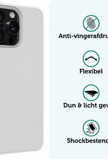 Forterra Hoesje Geschikt voor iPhone 16 Pro Max Case Siliconen Hoes Met Screenprotector - Hoes Geschikt voor iPhone 16 Pro Max Hoesje Back Cover - Wit