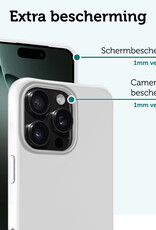 Forterra Hoesje Geschikt voor iPhone 16 Pro Max Case Siliconen Hoes Met Screenprotector - Hoes Geschikt voor iPhone 16 Pro Max Hoesje Back Cover - Wit