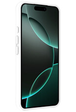 Forterra Hoesje Geschikt voor iPhone 16 Pro Max Case Siliconen Hoes Met Screenprotector - Hoes Geschikt voor iPhone 16 Pro Max Hoesje Back Cover - Wit