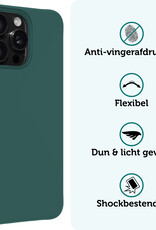 Forterra Hoesje Geschikt voor iPhone 16 Pro Max Case Siliconen Hoes Met 2x Screenprotector - Hoes Geschikt voor iPhone 16 Pro Max Hoesje Back Cover - Donkergroen