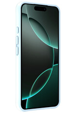 Forterra Hoesje Geschikt voor iPhone 16 Pro Max Case Siliconen Hoes Met 2x Screenprotector - Hoes Geschikt voor iPhone 16 Pro Max Hoesje Back Cover - Lichtblauw