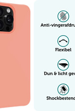 Forterra Hoesje Geschikt voor iPhone 16 Pro Max Case Siliconen Hoes Met 2x Screenprotector - Hoes Geschikt voor iPhone 16 Pro Max Hoesje Back Cover - Perzik