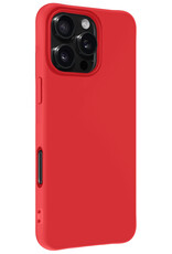 Forterra Hoesje Geschikt voor iPhone 16 Pro Max Case Siliconen Hoes Met 2x Screenprotector - Hoes Geschikt voor iPhone 16 Pro Max Hoesje Back Cover - Rood