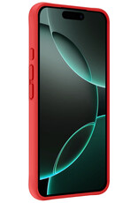 Forterra Hoesje Geschikt voor iPhone 16 Pro Max Case Siliconen Hoes Met 2x Screenprotector - Hoes Geschikt voor iPhone 16 Pro Max Hoesje Back Cover - Rood