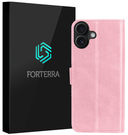 Forterra Forterra iPhone 16 Hoesje Bookcase - Lichtroze