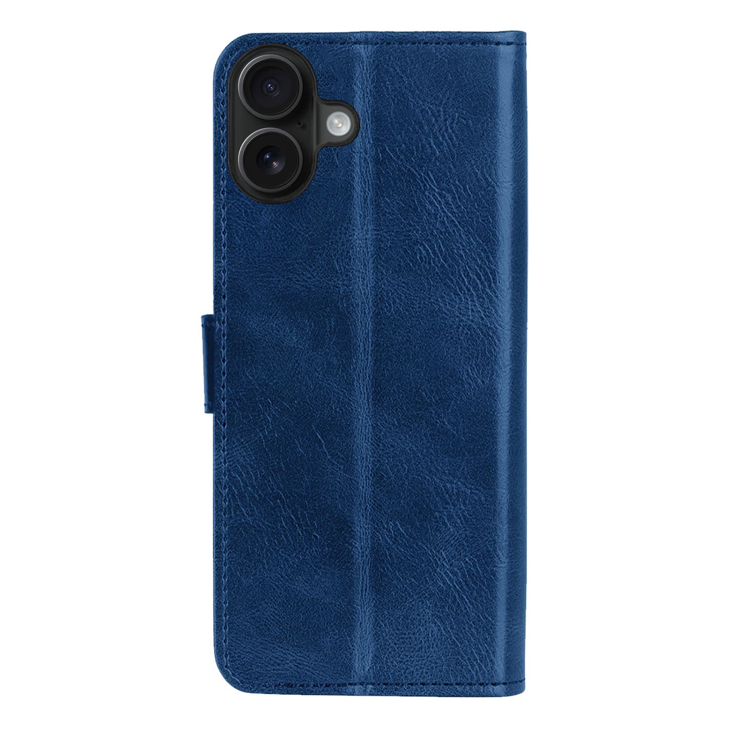 Forterra Hoesje Geschikt voor iPhone 16 Book Case Kunstleer Hoes Met Screenprotector - Hoes Geschikt voor iPhone 16 Hoesje Bookcase Met Pasjeshouder - Donkerblauw