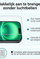 Forterra Hoesje Geschikt voor iPhone 16 Plus Book Case Kunstleer Hoes Met 2x Screenprotector - Hoes Geschikt voor iPhone 16 Plus Hoesje Bookcase Met Pasjeshouder - Zwart