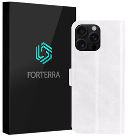 Forterra Forterra iPhone 16 Pro Hoesje Bookcase - Wit
