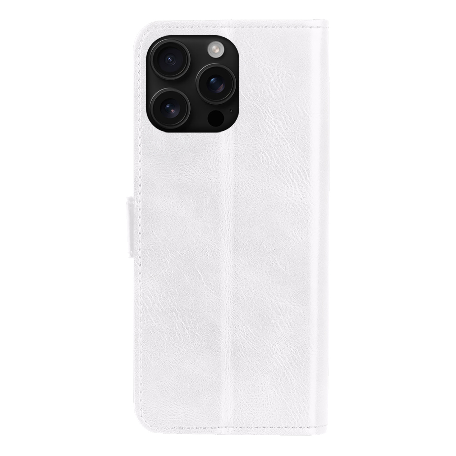 Forterra Hoesje Geschikt voor iPhone 16 Pro Book Case Kunstleer Hoes - Hoes Geschikt voor iPhone 16 Pro Hoesje Bookcase Met Pasjeshouder - Wit