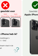 Forterra Hoesje Geschikt voor iPhone 16 Pro Book Case Kunstleer Hoes Met 2x Screenprotector - Hoes Geschikt voor iPhone 16 Pro Hoesje Bookcase Met Pasjeshouder - Donkerblauw