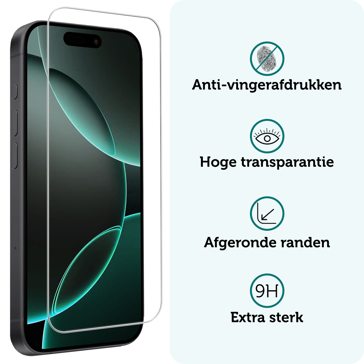 Forterra Hoesje Geschikt voor iPhone 16 Pro Book Case Kunstleer Hoes Met 2x Screenprotector - Hoes Geschikt voor iPhone 16 Pro Hoesje Bookcase Met Pasjeshouder - Donkerblauw