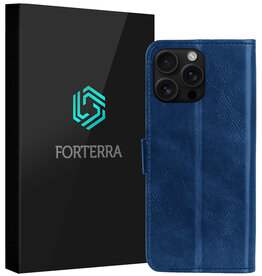 Forterra Forterra iPhone 16 Pro Max Hoesje Bookcase - Donkerblauw
