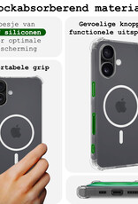 BASEY. Hoes Geschikt voor iPhone 16 Plus Hoesje Magsafe Compatible Shock Proof Case Transparant - Hoesje Geschikt voor iPhone 16 Plus Hoes Geschikt voor Magsafe Cover Shockproof - 2 Stuks