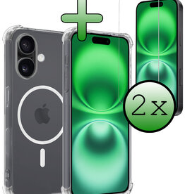 BASEY. BASEY. iPhone 16 Plus Magsafe Hoesje Transparant Met 2x Screenprotector
