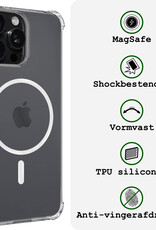 BASEY. Hoes Geschikt voor iPhone 16 Pro Hoesje Magsafe Compatible Shock Proof Case Transparant Met Screenprotector - Hoesje Geschikt voor iPhone 16 Pro Hoes Geschikt voor Magsafe Cover Shockproof