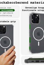 BASEY. Hoes Geschikt voor iPhone 16 Pro Hoesje Magsafe Compatible Shock Proof Case Transparant Met Screenprotector - Hoesje Geschikt voor iPhone 16 Pro Hoes Geschikt voor Magsafe Cover Shockproof