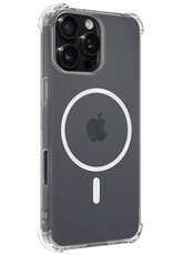 BASEY. Hoes Geschikt voor iPhone 16 Pro Hoesje Magsafe Compatible Shock Proof Case Transparant Met Screenprotector - Hoesje Geschikt voor iPhone 16 Pro Hoes Geschikt voor Magsafe Cover Shockproof