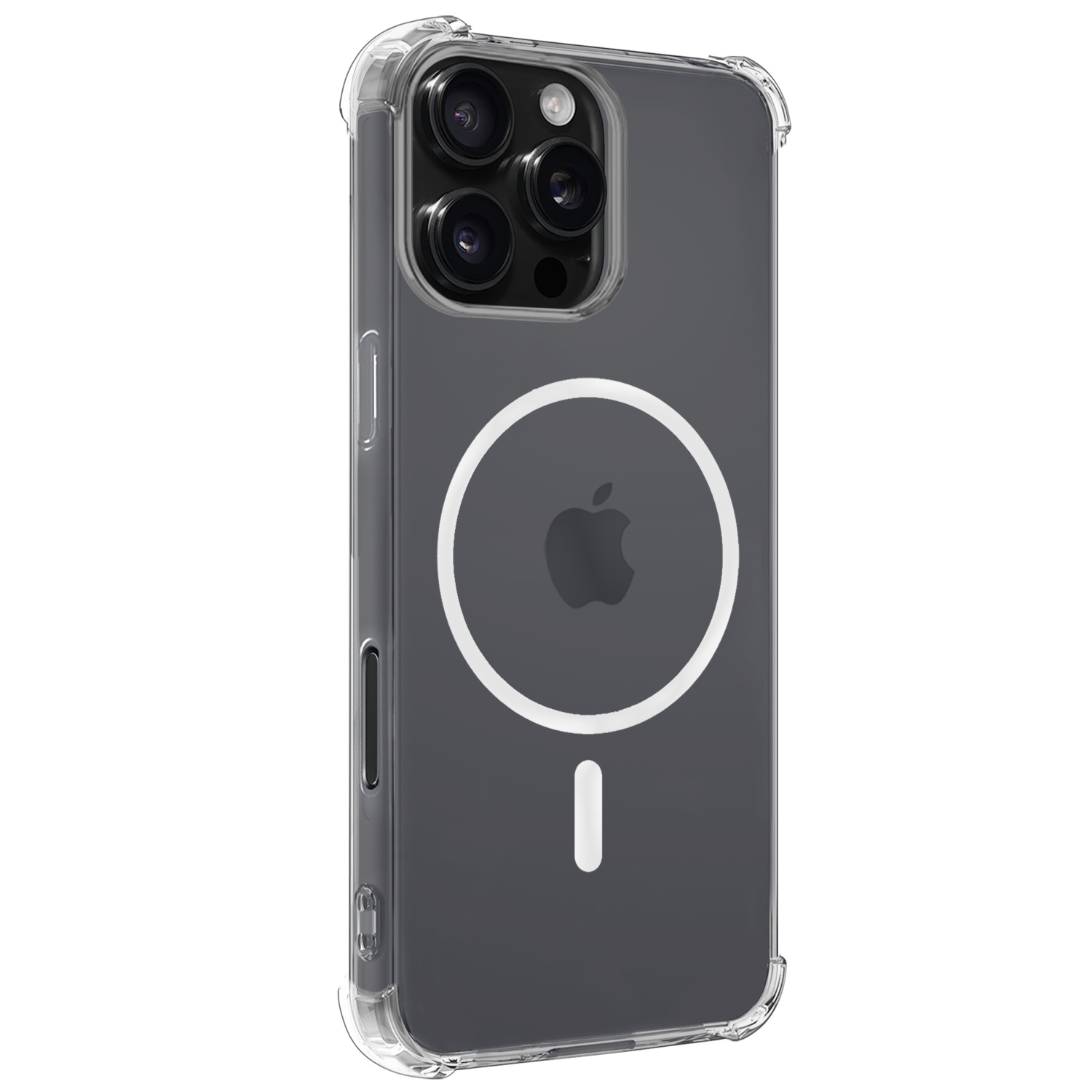BASEY. Hoes Geschikt voor iPhone 16 Pro Hoesje Magsafe Compatible Shock Proof Case Transparant Met Screenprotector - Hoesje Geschikt voor iPhone 16 Pro Hoes Geschikt voor Magsafe Cover Shockproof