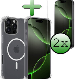 BASEY. BASEY. iPhone 16 Pro Max Magsafe Hoesje Transparant Met 2x Screenprotector