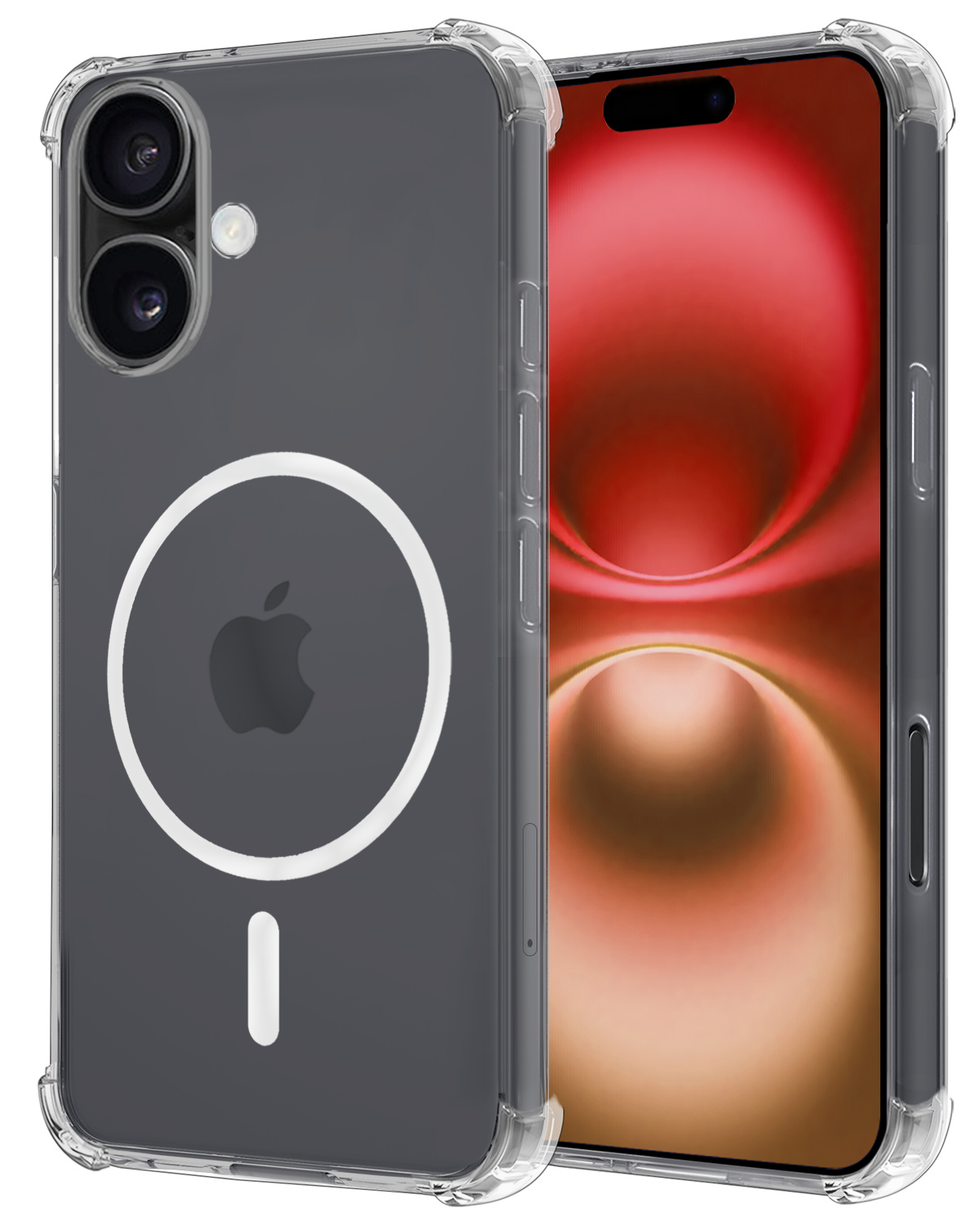 NoXx Hoes Geschikt voor iPhone 16 Plus Hoesje Geschikt voor Magsafe Hoesje Cover Shock Proof Case - Transparant