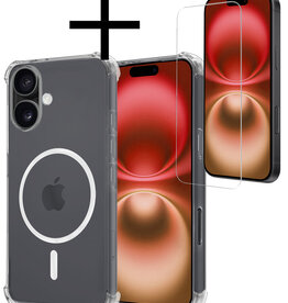NoXx NoXx iPhone 16 Plus Magsafe Hoesje Transparant Met Screenprotector