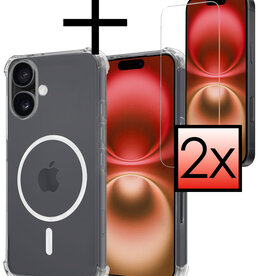 NoXx NoXx iPhone 16 Plus Magsafe Hoesje Transparant Met 2x Screenprotector