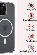 NoXx Hoes Geschikt voor iPhone 16 Pro Hoesje Geschikt voor Magsafe Hoesje Cover Shock Proof Case Met Screenprotector - Transparant
