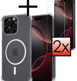 NoXx NoXx iPhone 16 Pro Magsafe Hoesje Transparant Met 2x Screenprotector
