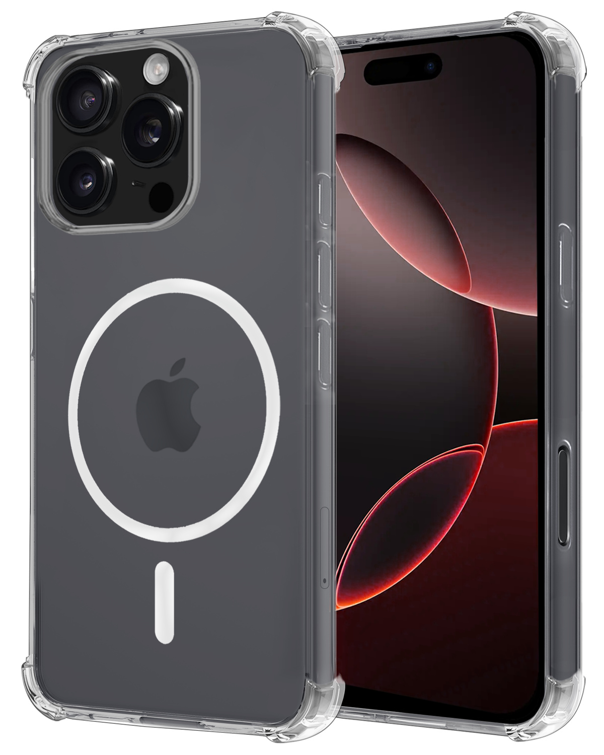 NoXx Hoes Geschikt voor iPhone 16 Pro Max Hoesje Geschikt voor Magsafe Hoesje Cover Shock Proof Case - Transparant