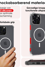 NoXx Hoes Geschikt voor iPhone 16 Pro Max Hoesje Geschikt voor Magsafe Hoesje Cover Shock Proof Case Met 2x Screenprotector - Transparant