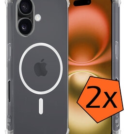 Nomfy Nomfy iPhone 16 Plus Magsafe Hoesje - Transparant - 2 PACK