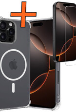 Nomfy Hoesje Geschikt voor iPhone 16 Pro Hoes Geschikt voor Magsafe Shock Proof Cover Case Shockproof Transparant Met Screenprotector - Hoesje Geschikt voor iPhone 16 Pro Hoes Back Case Magsafe