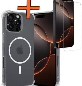 Nomfy Nomfy iPhone 16 Pro Magsafe Hoesje Transparant Met Screenprotector