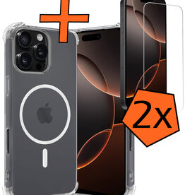 Nomfy Nomfy iPhone 16 Pro Magsafe Hoesje Transparant Met 2x Screenprotector