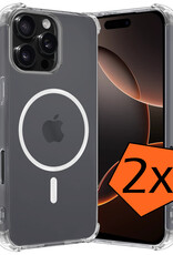 Nomfy Hoesje Geschikt voor iPhone 16 Pro Max Hoes Geschikt voor Magsafe Shock Proof Cover Case Shockproof Transparant - Hoesje Geschikt voor iPhone 16 Pro Max Hoes Back Case Magsafe - 2 PACK