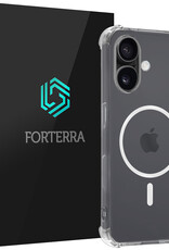 Forterra Hoesje Geschikt voor iPhone 16 Plus MagSafe Shock Proof Case Back Cover - Hoes Geschikt voor iPhone 16 Plus Met MagSafe Shockproof Telefoonhoesje - Transparant