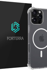 Forterra Hoesje Geschikt voor iPhone 16 Pro MagSafe Shock Proof Case Back Cover - Hoes Geschikt voor iPhone 16 Pro Met MagSafe Shockproof Telefoonhoesje - Transparant