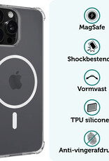Forterra Hoesje Geschikt voor iPhone 16 Pro MagSafe Shock Proof Case Back Cover - Hoes Geschikt voor iPhone 16 Pro Met MagSafe Shockproof Telefoonhoesje - Transparant
