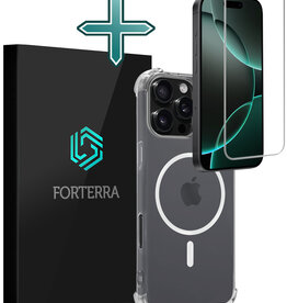 Forterra Forterra iPhone 16 Pro Magsafe Hoesje Transparant Met Screenprotector