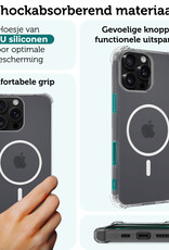 Forterra Hoesje Geschikt voor iPhone 16 Pro Max MagSafe Shock Proof Case Back Cover Met Screenprotector - Hoes Geschikt voor iPhone 16 Pro Max Met MagSafe Shockproof Telefoonhoesje - Transparant