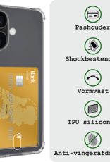 BASEY. Hoes Geschikt voor iPhone 16 Hoesje Shock Proof Case Hoes - Hoesje Geschikt voor iPhone 16 Hoes Cover Shockproof - Transparant - 2 Stuks